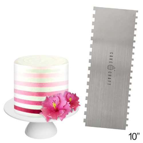 Metal Scraper Comb - Thin Stripes